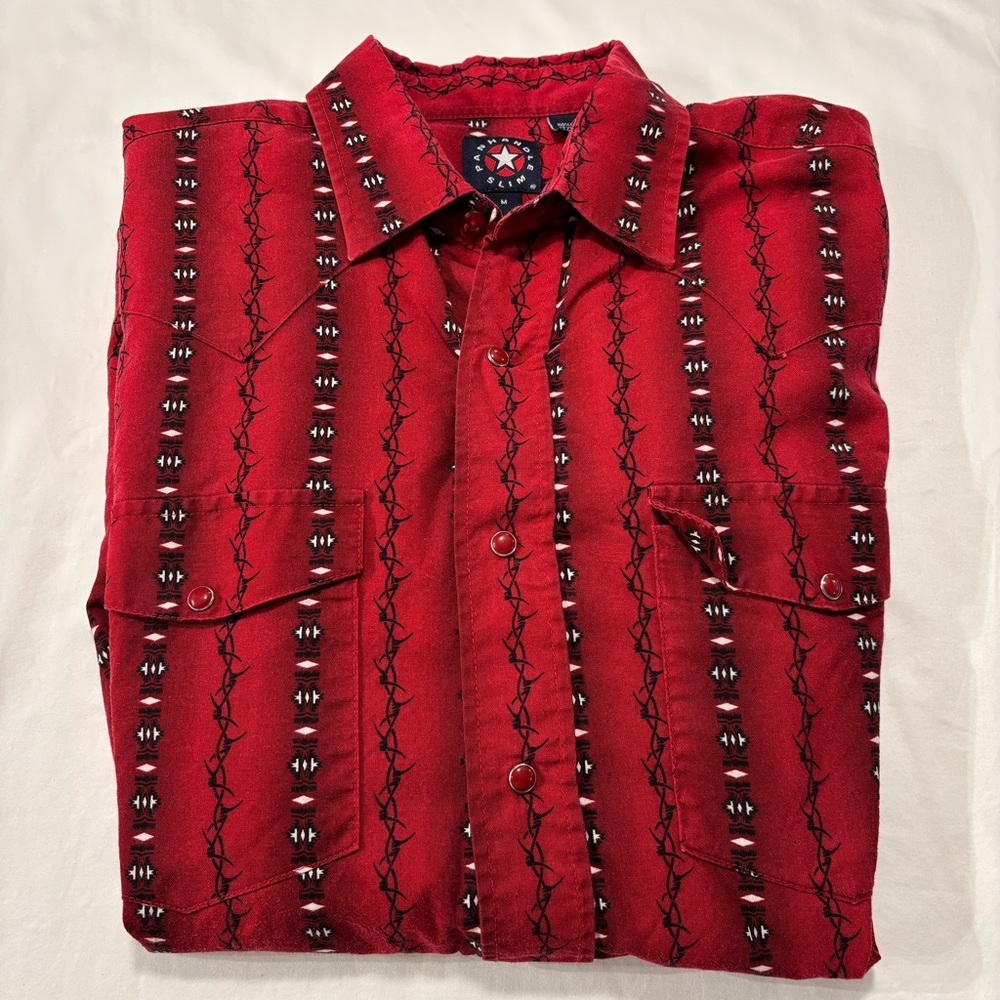 Panhandle Slim Red and Black Patterned Men's Shirt